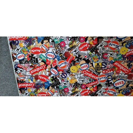 Stickerbomb fólia - rozmer 1m x 1m - "I"